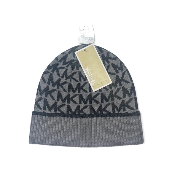 MICHAEL KORS Gray Signature MK Beanie NWT - Picture 2 of 6